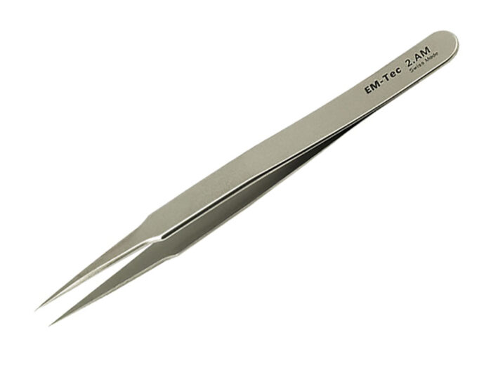 high precision tweezers, style 2, flat with sharp, fine tips