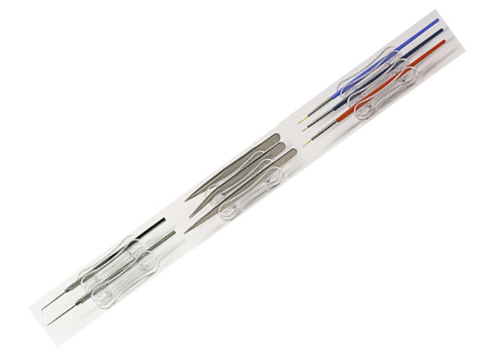 EM-Tec R5 acrylic tweezers, probe, brush and manipulator rest